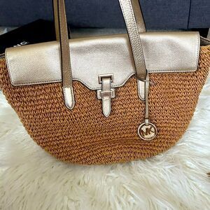 Michael kors leather trimmed Raffa tote bag